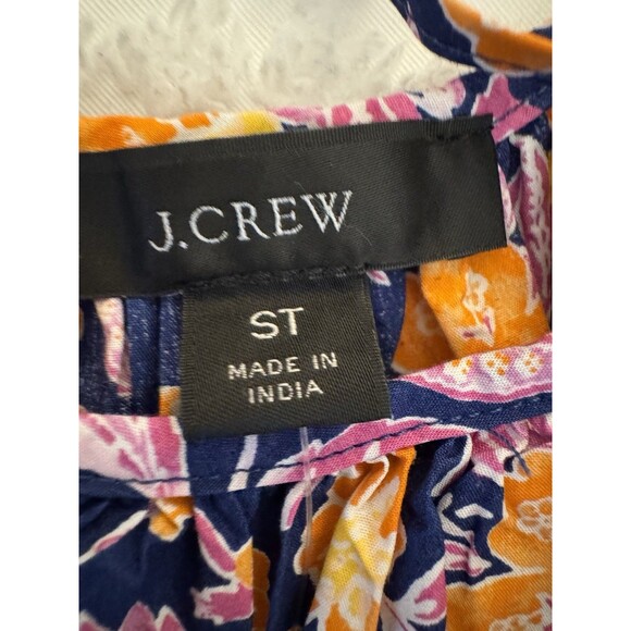 NWT J Crew Harbour Side-Cutout Midi Dress Size Small Tall Blue Orange Floral - Picture 13 of 16